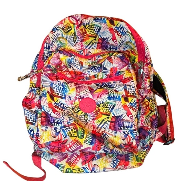 Kipling Treasure Seeker Go Seoul Large 17” Laptop Backpack School Graffiti Pink - Picture 1 of 7